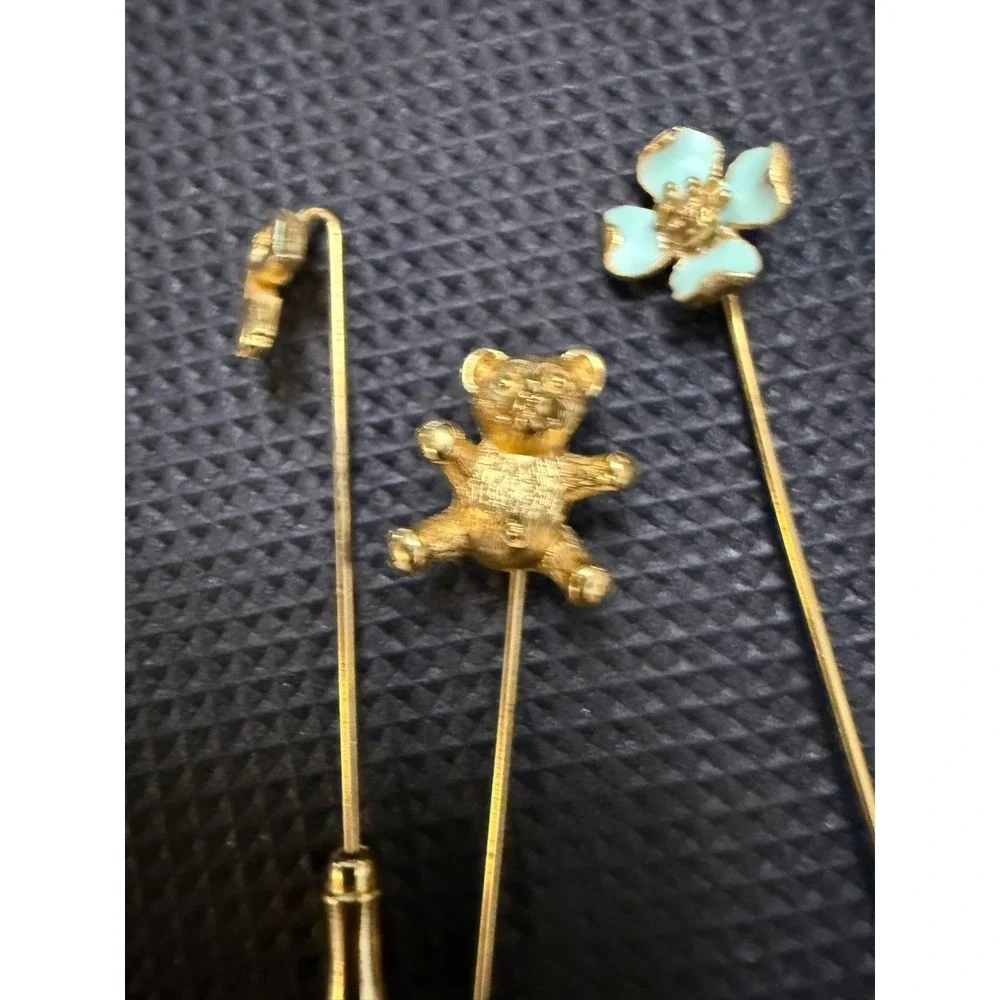 Vintage Hat Pins set. Gold tone. READ